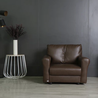 DECOS โซฟาหนัง 1 ที่นั่ง รุ่น RELAX สีน้ำตาล |AB|