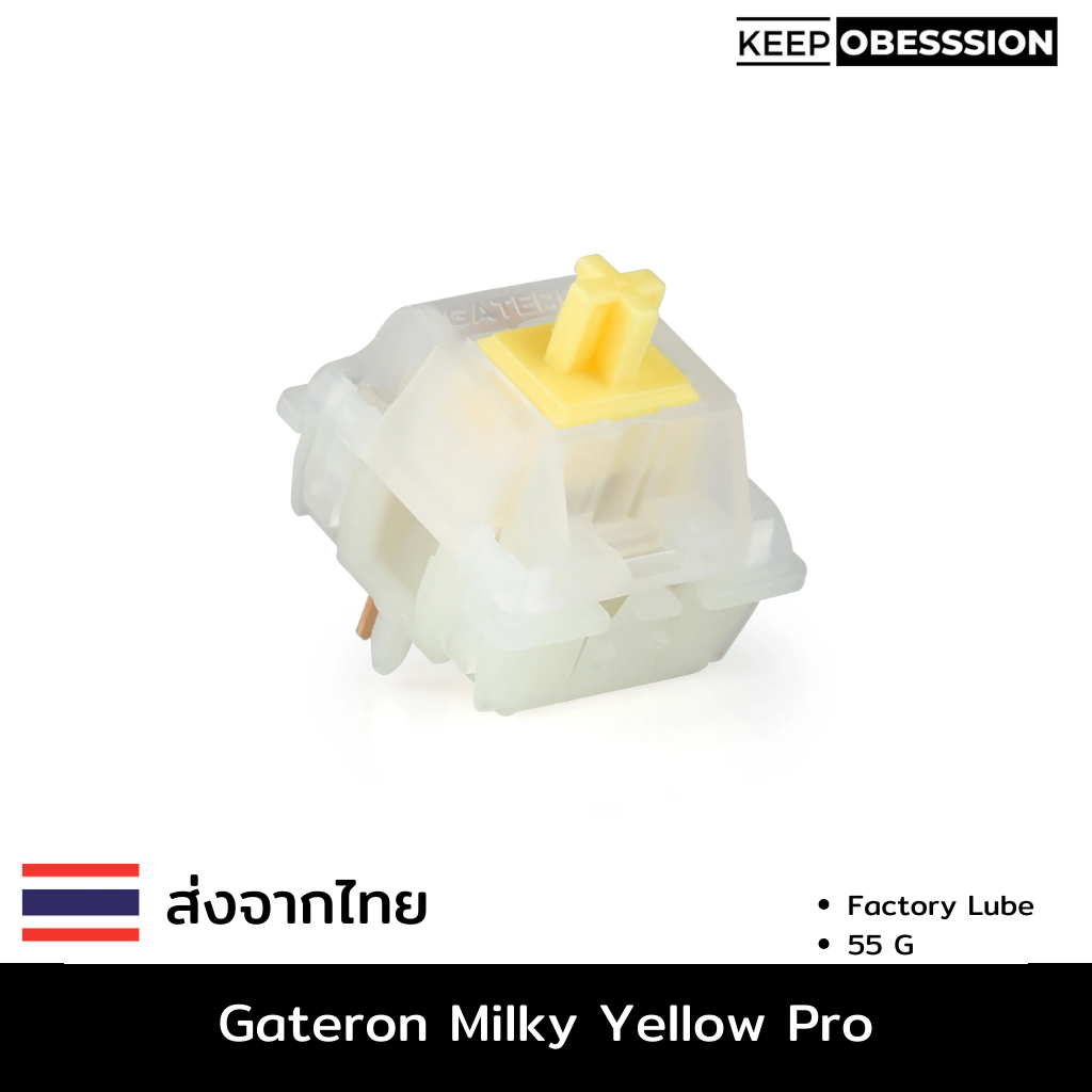 [ส่งจากไทย] Gateron Milky yellow Pro [Linear] factory lubed switch 5 pin linear switch for mechanical keyboard