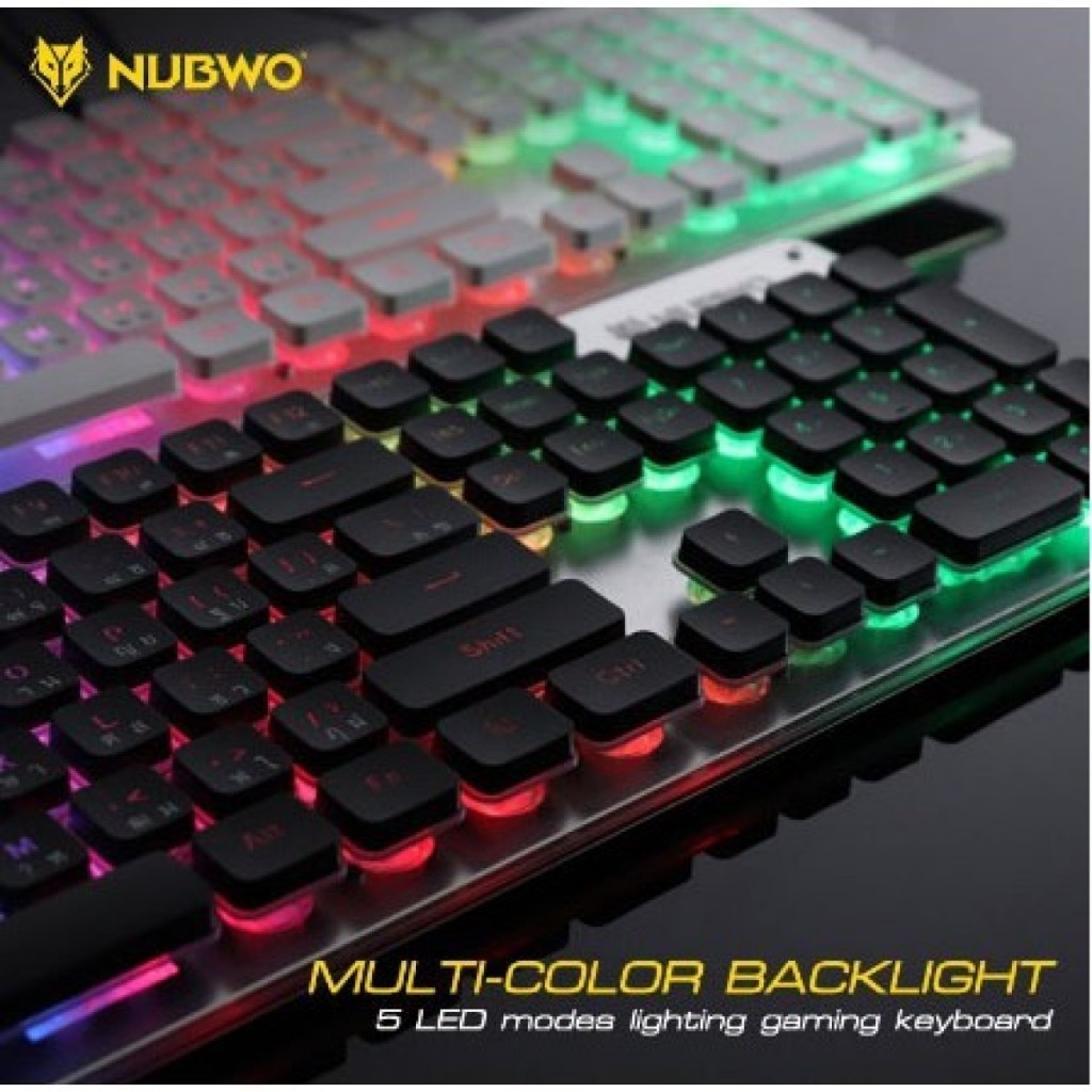 Nubwo Gaming Keyboard Fortune NK-32 คีบอร์ดเกมมิ่ง ไฟรุ้ง7สี (คีบอร์ดภาษาไทย)