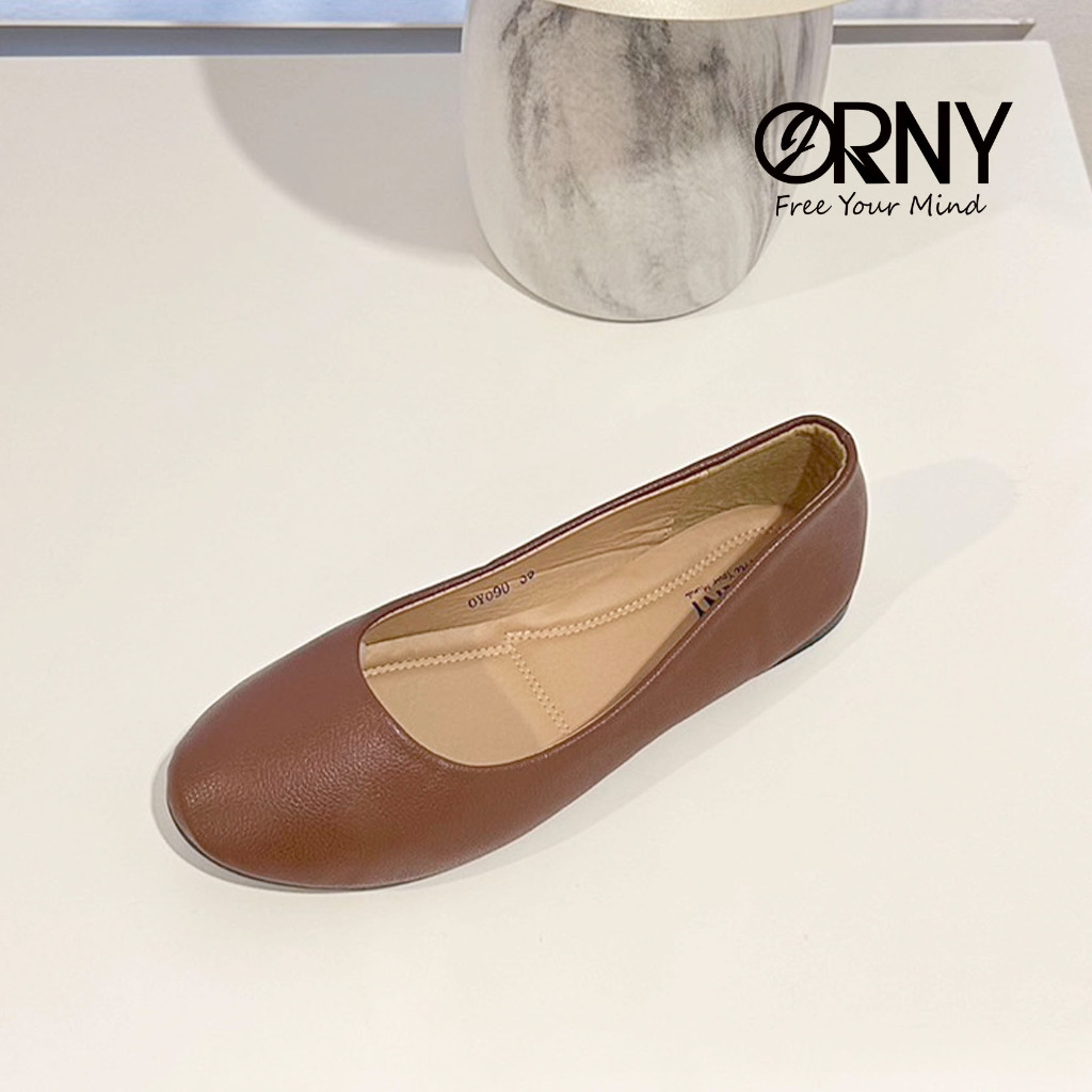 Defect Sale⭐️มีตำหนิ มีไซส์ 42 ✨ ORNY(ออร์นี่) ® รองเท้าคัชชูส้นแบน OY090