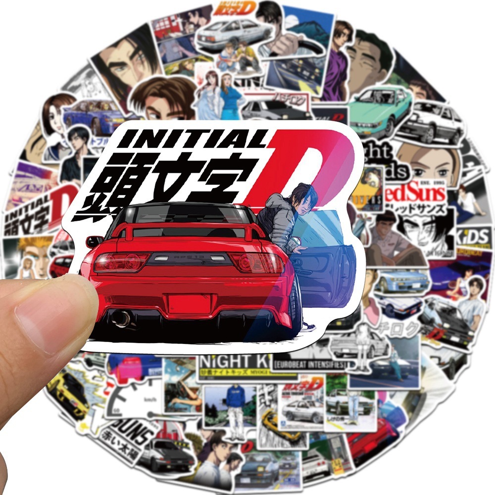 พร้อมส่ง อินิเชียล ดี 頭文字D Initial D STICKER JDM JAPAN ANIME สติกเกอร์กันน้ำรูปแบบที่แตกต่างกัน 100ชิ้น