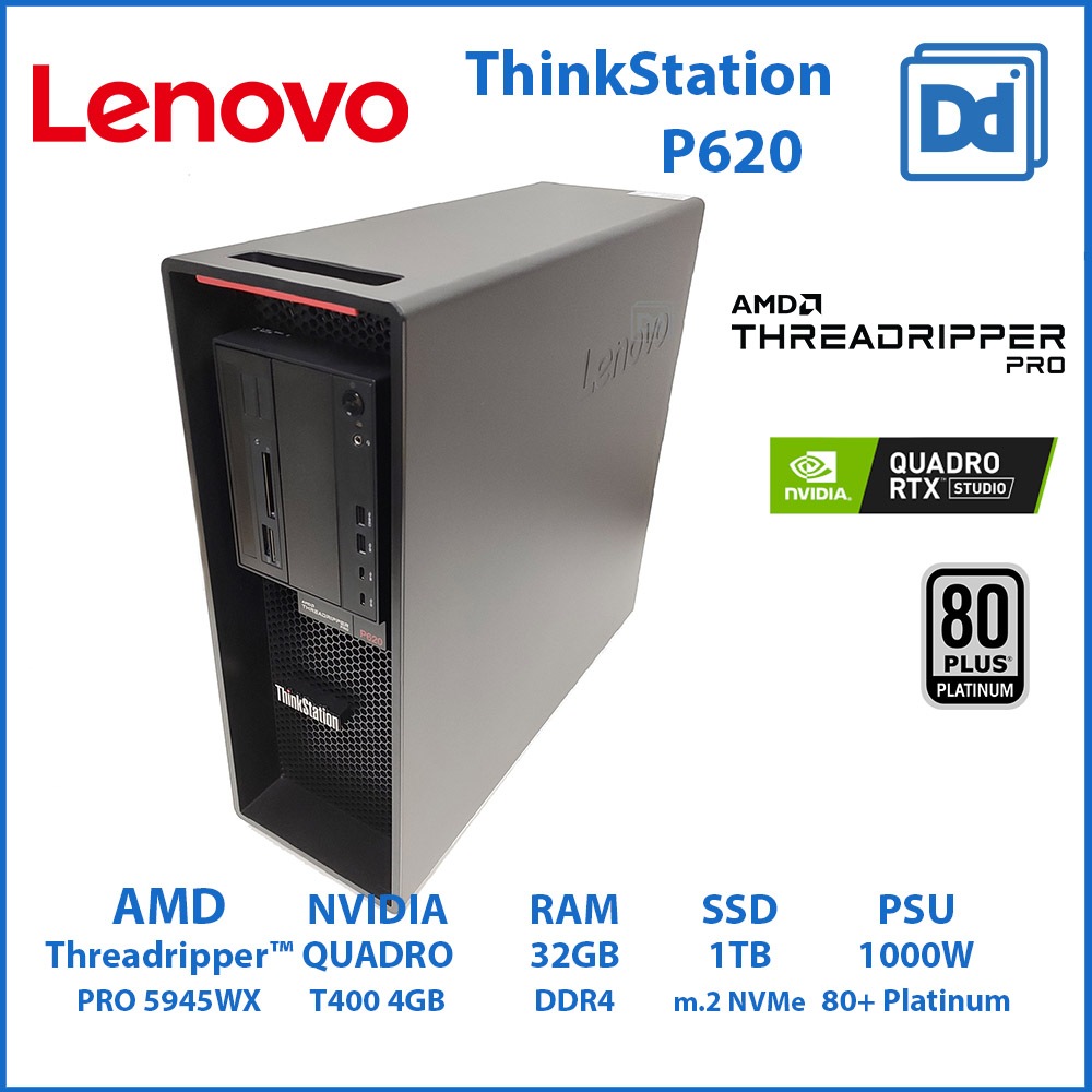 LENOVO ThinkStation P620 AMD Threadripper Pro 5945WX 12C / 24T 4.1GHz RAM 32GB NVMe 1TB Workstation