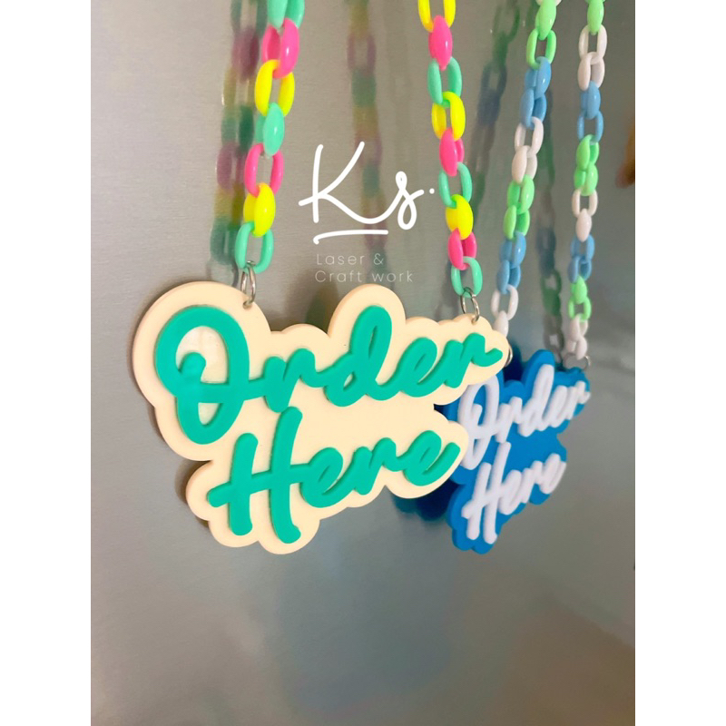ป้าย Order Here 🛎️อะคริลิก ตัวนูน แบบแขวน pickup  here ป้ายหน้าร้าน ป้ายหน้าห้อง ป้ายแขวนประตู