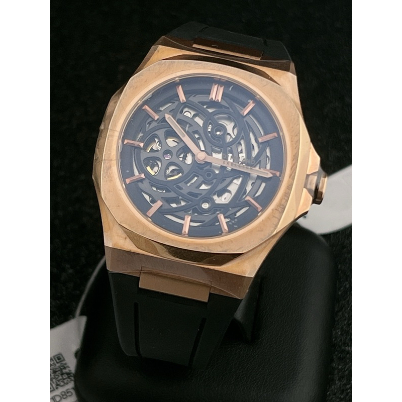 D1 milano Rose Gold SKELETON Sapphire โชว์ กลไกหน้าและหลัง สวยหรู วัสดุดีขึ่นข้อเท่มากๆ