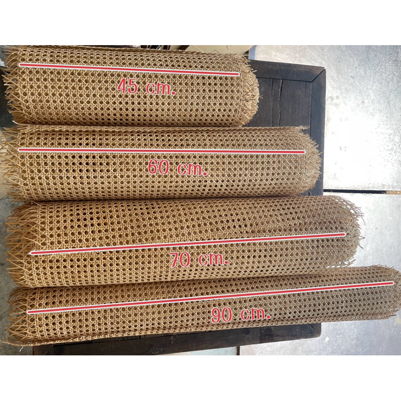 หวายแท้ ลายพิกุล หน้ากว้าง 70 ซม. สีครีม น้ำตาลอ่อน แบ่งขายครึ่งเมตร 1 เมตร หวายลายแปดเหลี่ยม หวายแบ่งขาย แผ่นหวายสานแท้ - รูปที่ 6