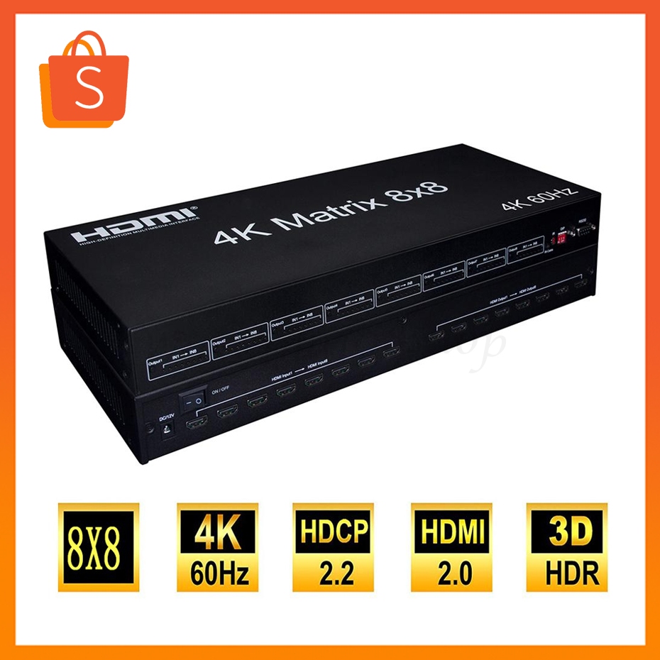 ส่งจากไทย 4K HDMI Matrix 8X8 8ใน8 Out HDMI Matrix ที่สนับสนุน3D HDMI Matrix 8X8 HDMI Matrix Switch