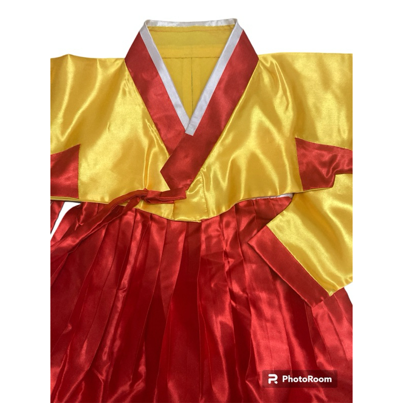 ชุดฮันบก yellow-red Korean Hanbok  ชุดประจำชาติเกาหลี สีเหลือง-แดง