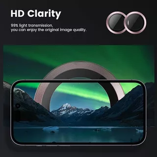 Hoerrye ตัวป้องกันเลนส์สำหรับ iPhone 15/15Plus/16/17 ตัวป้องกันกล้องโลหะ [Case-Friendly] HD ฝาครอบหน้าจอกล้องด้านหลัง