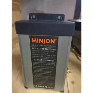 หม้อแปลงPower Supply กันฝน MINJON แรงดันไฟ : DC 12-24V กำลังไฟ : 60W-800W สำหรับติดป้ายไฟและงานตกแต่งไฟประดับ