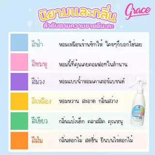 น้ำหอมฉีดผ้าGraceสีชมพู89บาท.NEW!!!!ขนาพกพาสะดวก-หอมนานปริมาณ100ml.