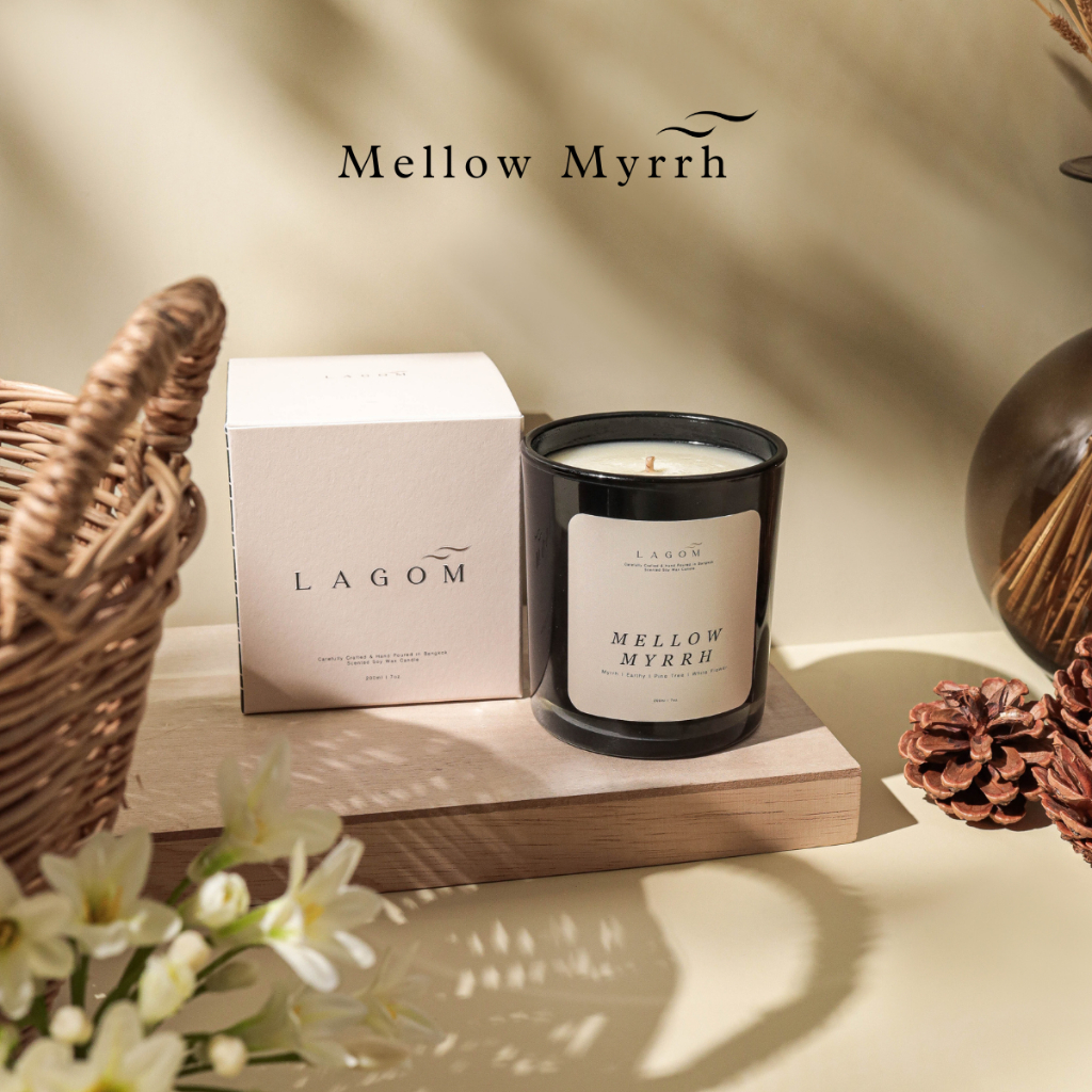 Lagom (ลา-กอม) เทียนหอมไขถั่วเหลือง 100% - กลิ่น Mellow Myyrh ขนาด 200 ml.