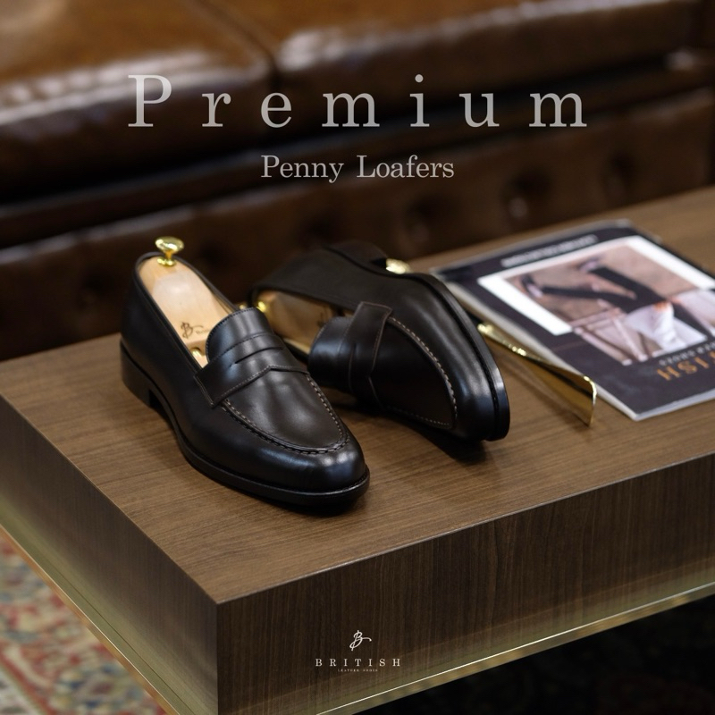 พร้อมส่ง - British Premium Penny Loafers : Brown