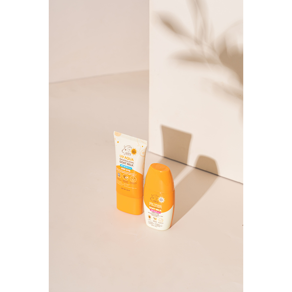 ครีมกันแดดนมแพะ Sis's ผิวฉ่ำวาว ไม่มัน พร้อมบำรุง SPF 50+ Pa++++ (มีทั้งหลอดและซอง) (มี 2 สูตร)