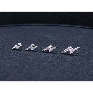 จิวสายฟ้า เล็ก กลาง ใหญ่ จิวหูเพชร จิวปีกหูเพชร ต่างหูแฟชั่น (ราคา 1 ชิ้น)
