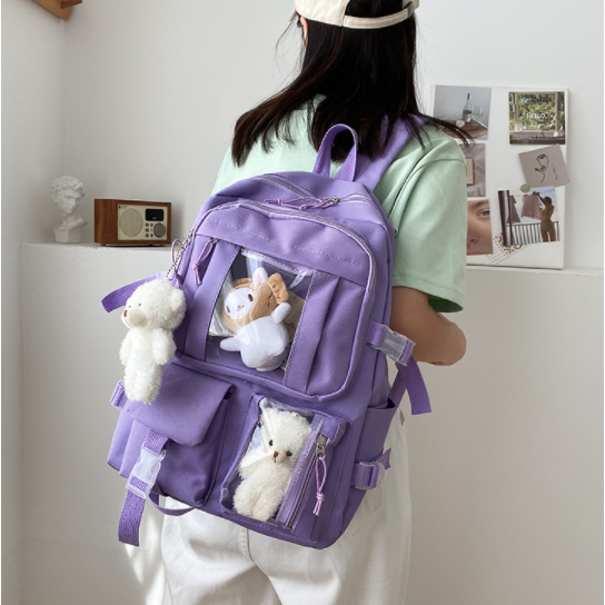 G140 MUMI BAG กระเป๋าเป้ สีม่วง กระเป๋าสะพายหลัง มุมิ