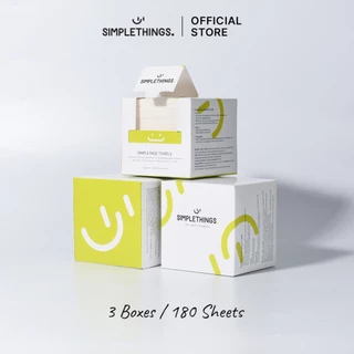 Simplethings Simple Face Towel ผ้าเช็ดหน้าใยไผ่ 3Boxes นุ่มพิเศษ ไม่เป็นขุย เส้นใยไผ่100% เช็ดเมคอัพแทนสำลี ซับหน้า