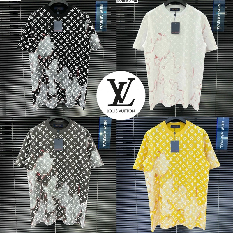Louis Vuitton T-shirt 🖤🧡 เสื้อยืดแขนสั้นคอกลม Hiend 1:1 cotton💯