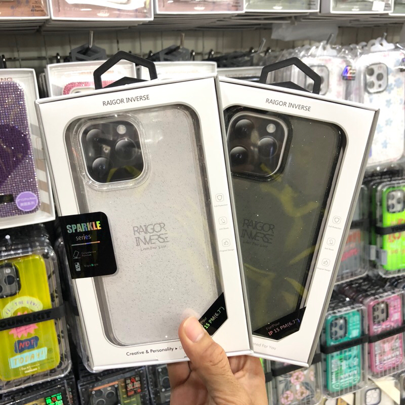RAIGORINVERSE เคสกลิตเตอร์กากเพชร ใช้สำหรับ iphone 16 16pro 16promax 15promax 15pro 15