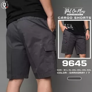 GOODWIN - 9645 CARGO SHORTS กางเกงขาสั้น ผู้ชาย เอวยืด คาร์โก้ ผ้าคอตต้อน สีพื้น
