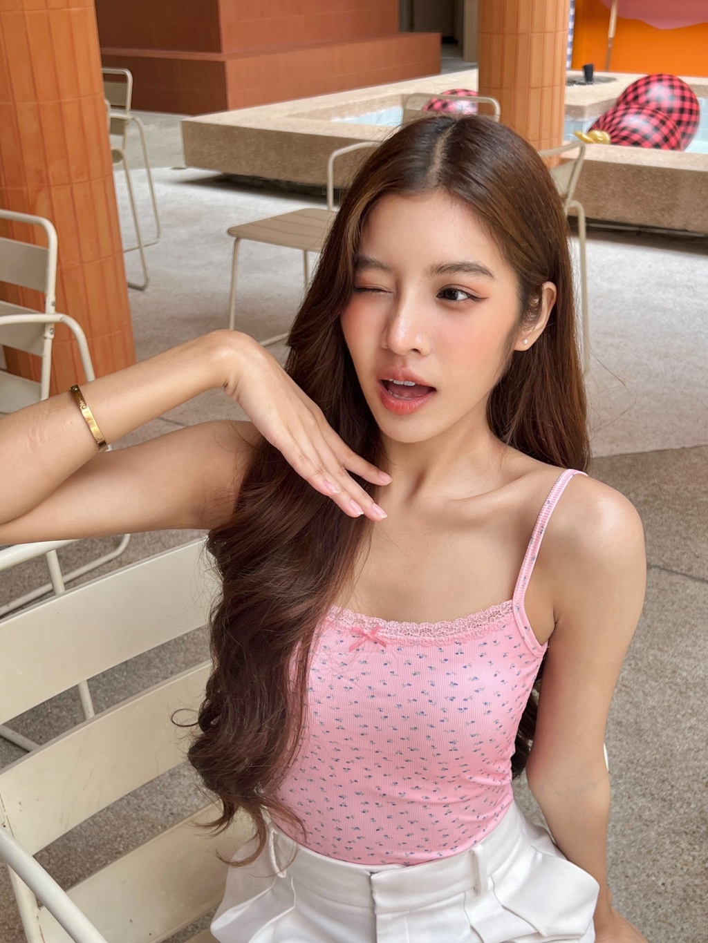 Aurora พร้อมส่ง เสื้อสายเดี่ยว มีฟองน้ำ ผ้าลูกไม้ แต่งขอบ ลายดอกไม้ แบบเข้ารูป สไตล์เกาหลี ดีเทลโบว์เล็กๆตรงกลาง bra9094 ราคา ถูกที่สุด ดีลบีเคเค แกลเลอรีภาพที่ 5