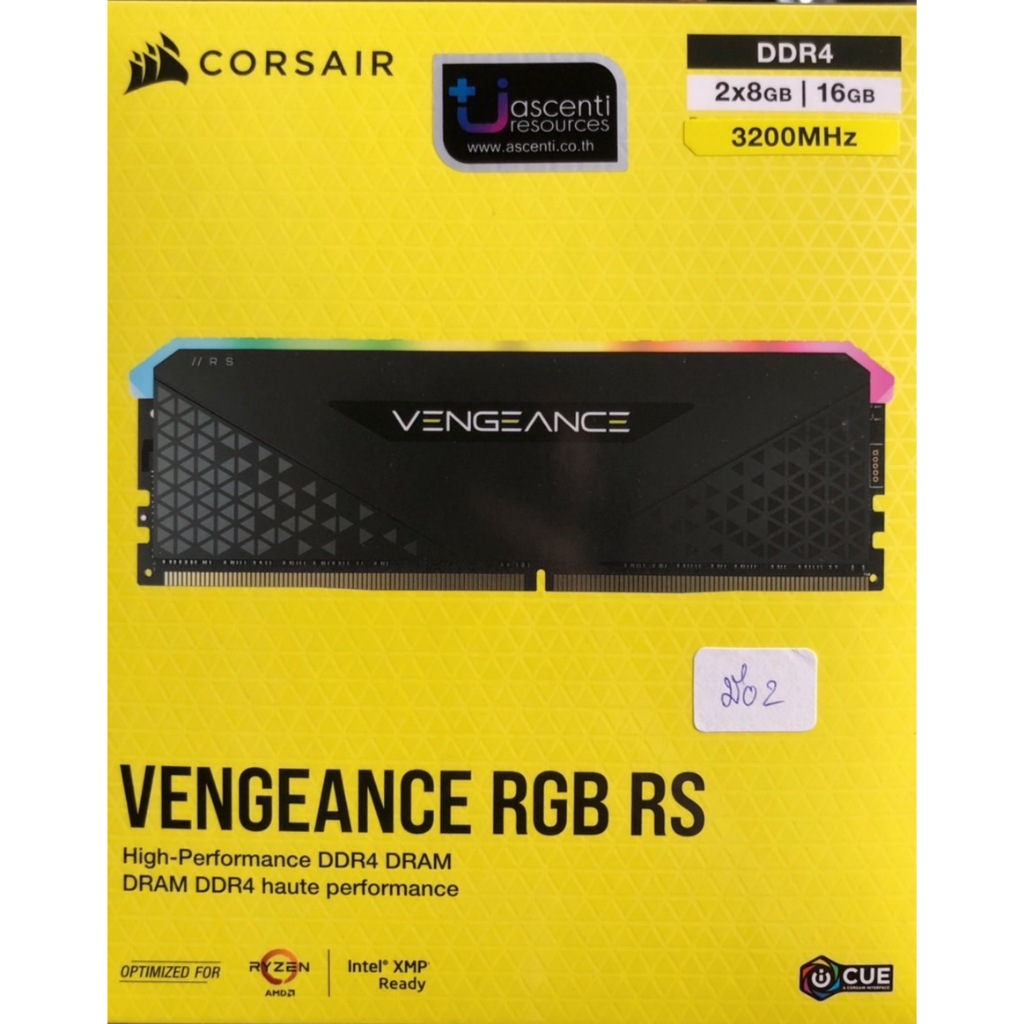 RAM (หน่วยความจำ) 16GB (8GBx2) DDR4 3200MHz CORSAIR VENGEANCE RGB RS (BLACK)  มือสอง