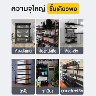 BV ชั้นวางของ 3/4/5/6ชั้น สแตนเลส+ไม้ รับน้ำหนัก500กก แข็งแรง ทนทาน เหล็กแข็งแรง Warehouse Supermarket kitchen shelf