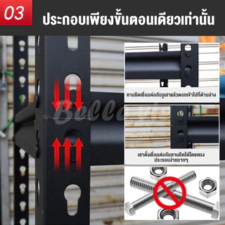 BV ชั้นวางของ 3/4/5/6ชั้น สแตนเลส+ไม้ รับน้ำหนัก500กก แข็งแรง ทนทาน เหล็กแข็งแรง Warehouse Supermarket kitchen shelf