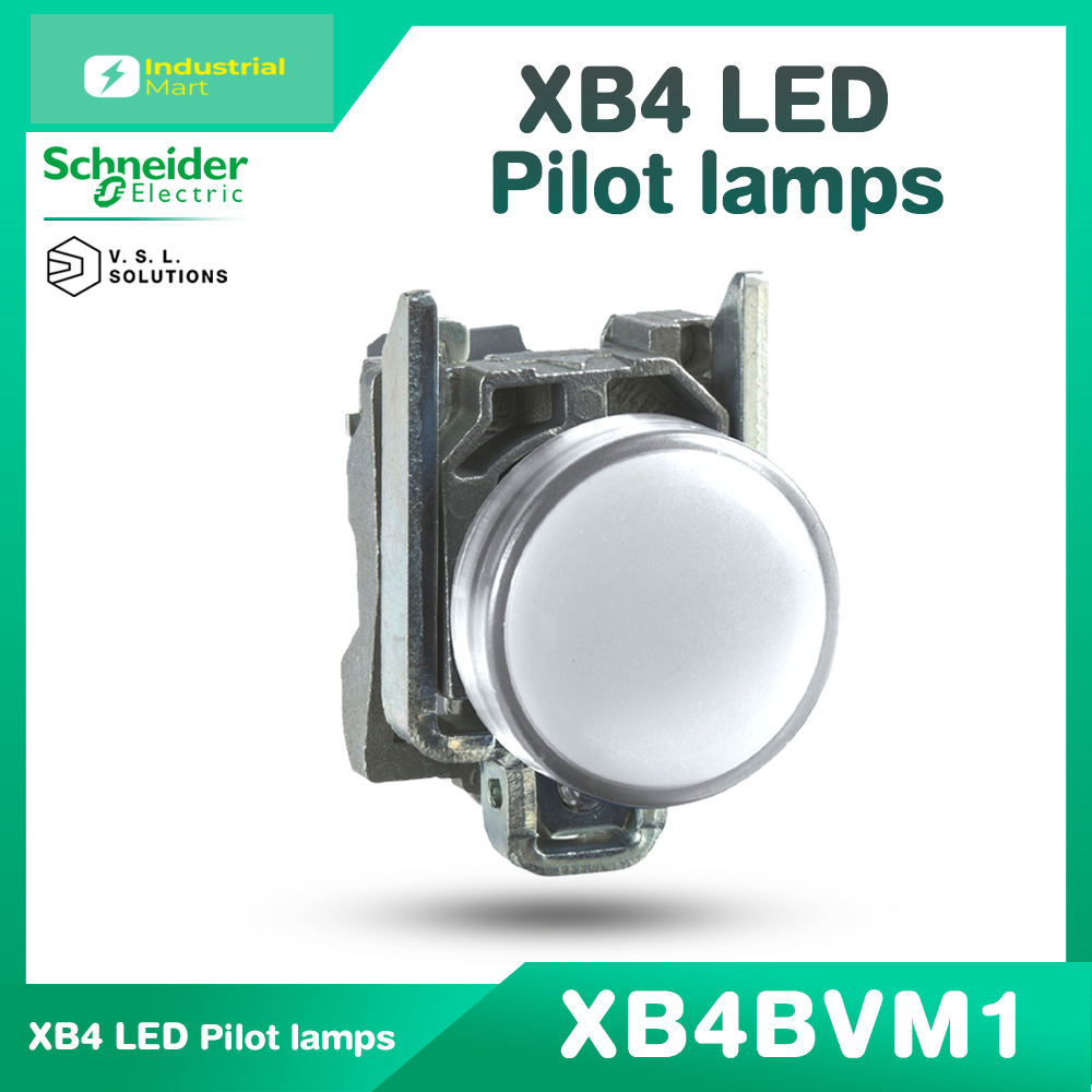 Schneider Electric XB4 ไพล็อตแลมป์ LED Ø22mm โลหะ 230-240VAC Pilot lamps (XB4BVM1ขาว)