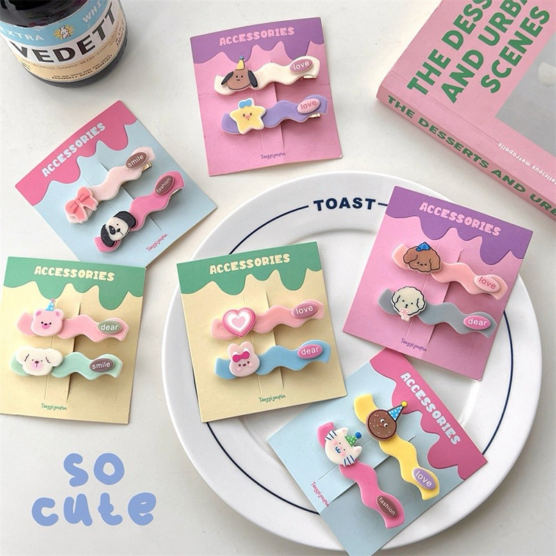 พร้อมส่ง ราคา/ชิ้น B046 กิ๊บติดผม รูปสัตว์การ์ตูนน่ารัก กิ๊บหน้าม้า กิ๊บติดผมอะคริลิค กิ๊บเป็ด เครื่องประดับผม