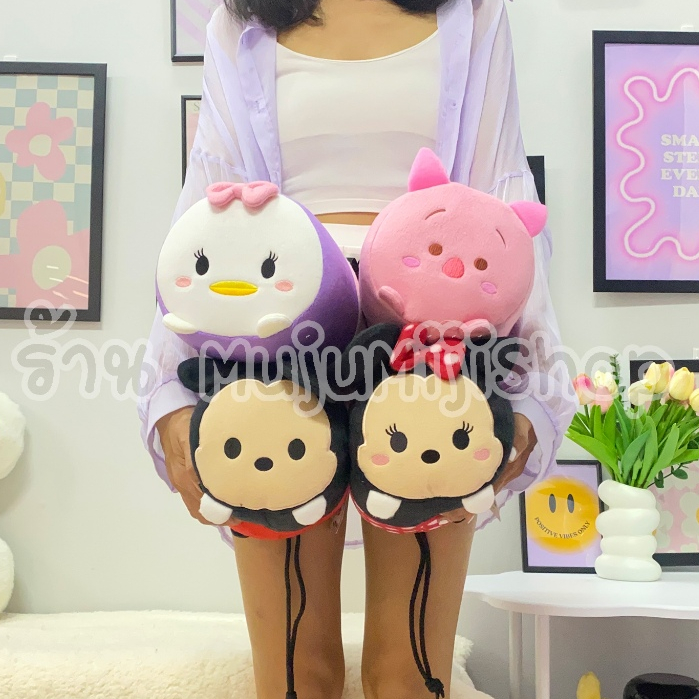 หมอนผ้าห่มม้วน ถุงผ้าห่ม ซูมๆ Disney Tsum Tsum [ของแท้]