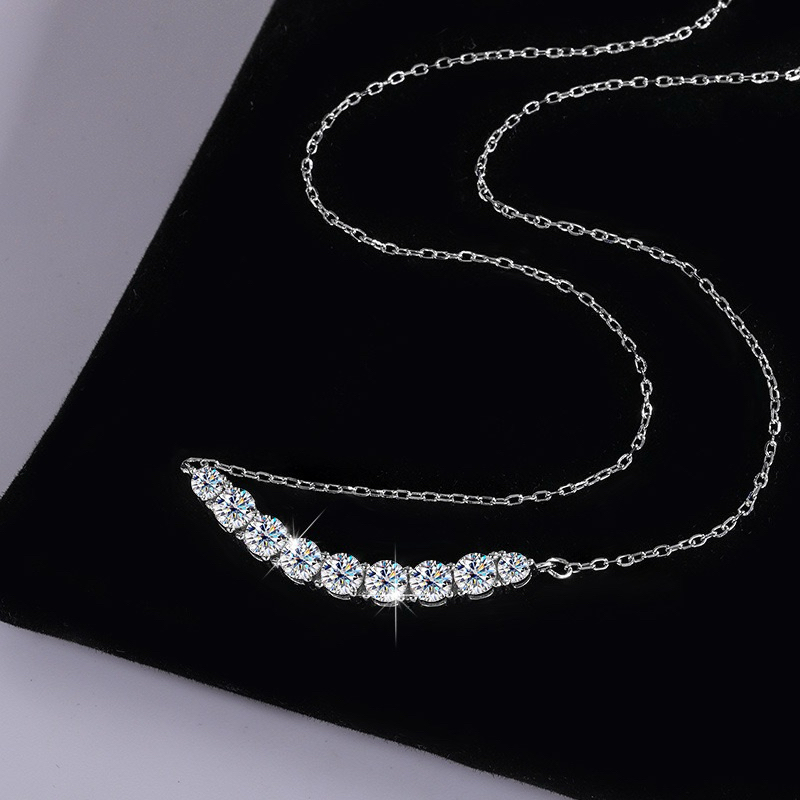 สร้อยคอฝังเพชร Moissanite (โมอีส) พร้อมใบเซอร์GRA