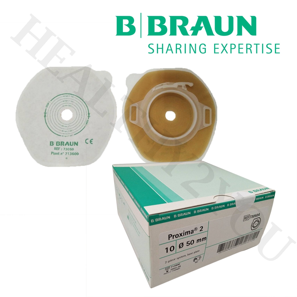 Proxima2 Baseplate Ostomy Wafer แป้นสำหรับติดถุงอุจจาระ/ถุงปัสสาวะหน้าท้อง ขนาด 40, 50, 60, 80 มม. (เฉพาะแป้น) (1 แป้น)