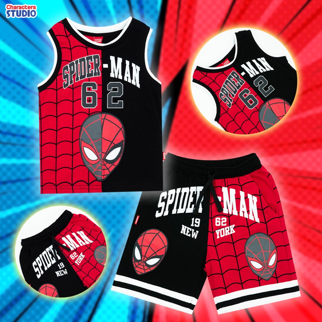 Marvel Boy Spider-Man Tank & Short - เสื้อกล้ามและกางเกงเด็กลายสไปเดอร์แมน สินค้าลิขสิทธ์แท้100% characters studio