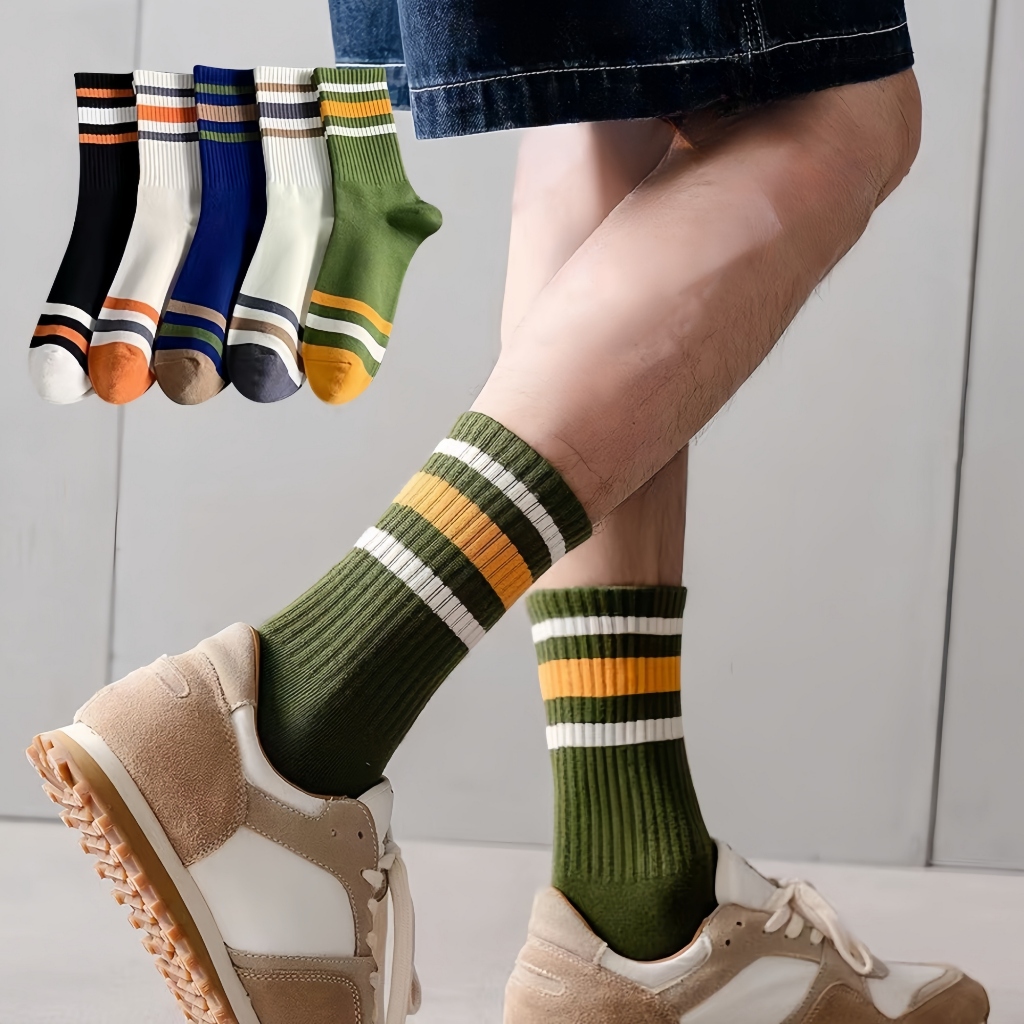 🚀 (ได้รับ 2-3 วัน) 🚀จัดส่งจากประเทศไทย~ถุงเท้ากีฬา ลายทาง ถุงเท้าแฟชั่น สําหรับผู้ชาย และผู้หญิง