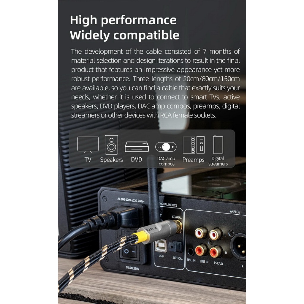 [-ประกันศูนย์ไทย-] FiiO LR-RCA5 สาย RCA Digital Audio Coaxial สำหรับเครื่องเสียง ราคา ถูกที่สุด ดีลบีเคเค แกลเลอรีภาพที่ 7