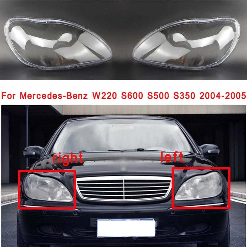 ฝาครอบไฟหน้าแบบใสกรอบโคมไฟหน้าสำหรับ Mercedes Benz S-Class W220 S600 S500 S350 S320 S280 1998-2005(4ประตู)