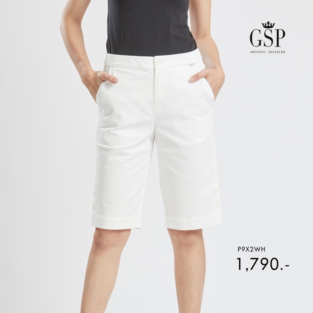GSP - Chino Pants กางเกงผู้หญิง ขาสั้น สีขาว P9X2WH