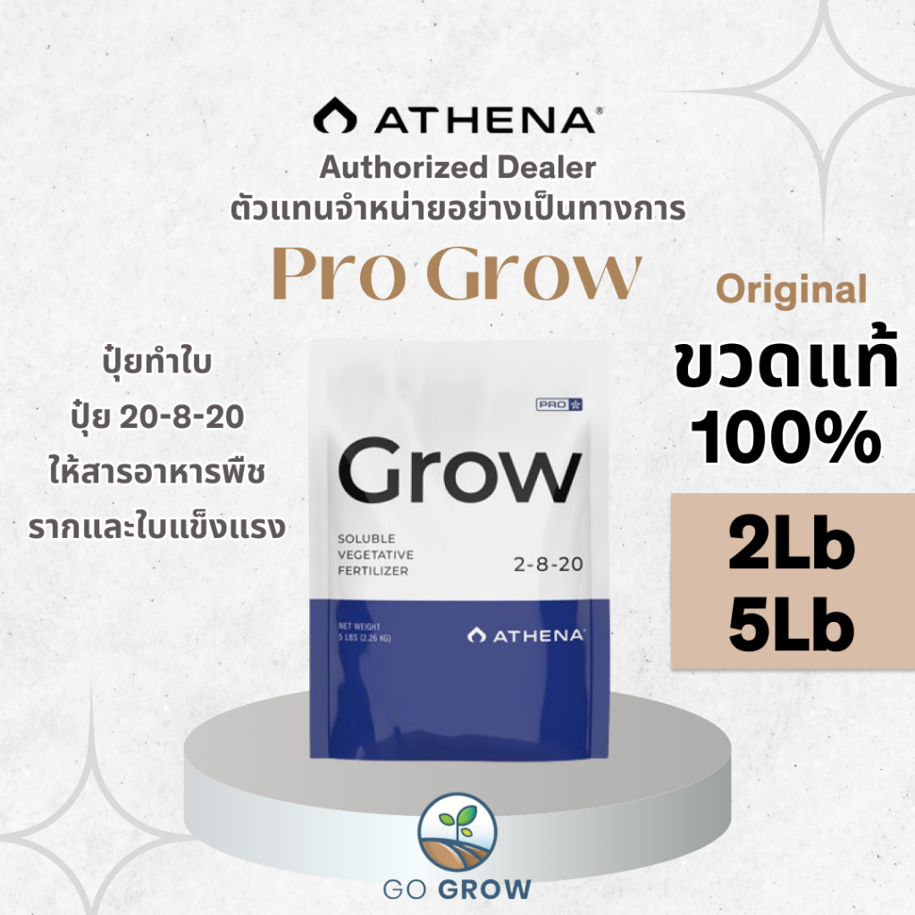 [ขวดแท้] Athena Pro Grow 2Lb ,5Lb ปุ๋ยทำใบ ปุ๋ย 20-8-20 ปุ๋ยหลักสารอาหารพืชครบถ้วน รากและใบแข็งแรง