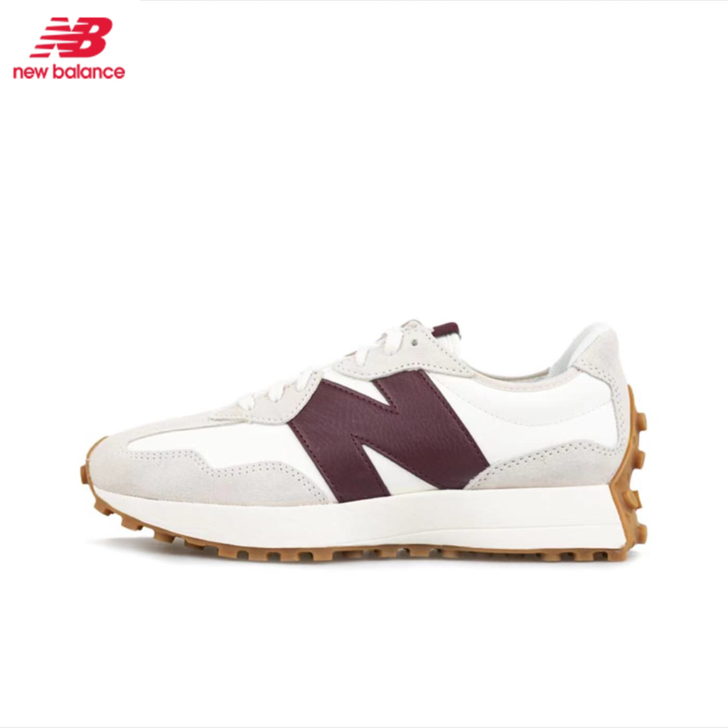 New Balance รองเท้าผ้าใบ รองเท้าแฟชั่น New Balance NB 327  ของแท้100% 【สีขาว - แดง】