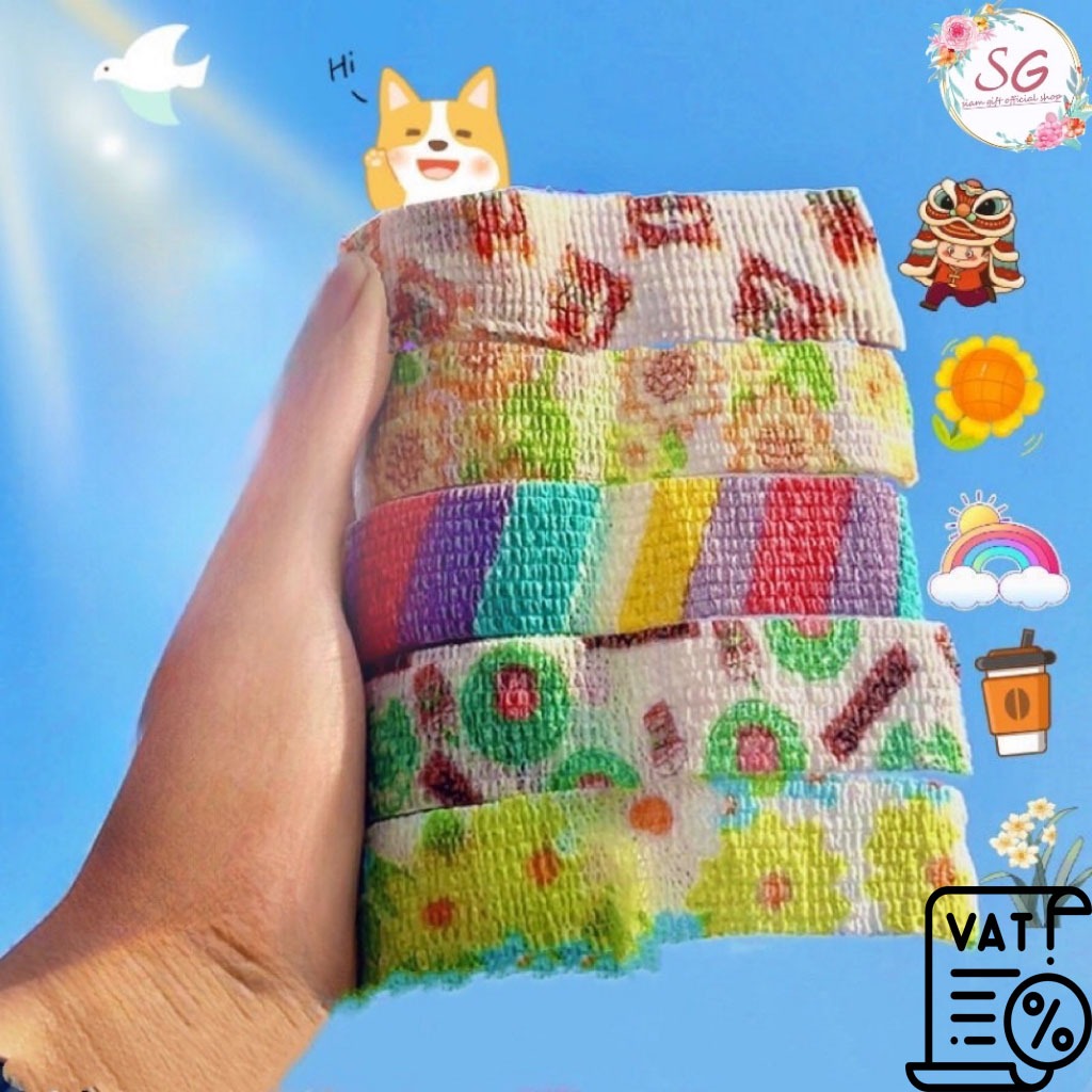 ผ้าพันแผลแบบยืดหยุ่น ผ้าพันแผลสัตว์เลี้ยง ที่พันด้ามปากกา ผ้าพันอเนกประสงค์ สติ๊กเกอร์เทปกาวในตัว