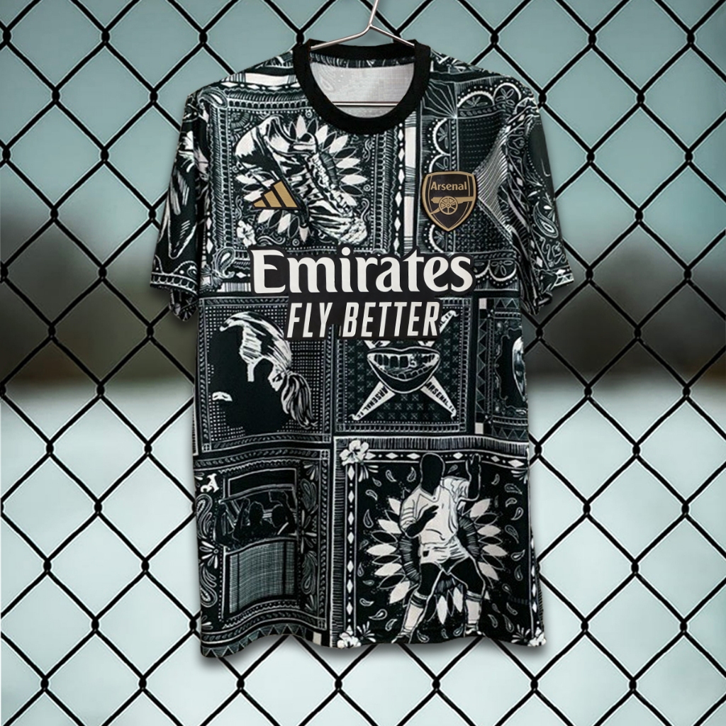 เสื้อฟุตบอล เสื้อพรีแมทช์ อาร์เซนอล /ดำ รุ่น ตำนานเอียน ไรท์ AA0094 เกรดแฟนบอล ไซส์ XS-4XL