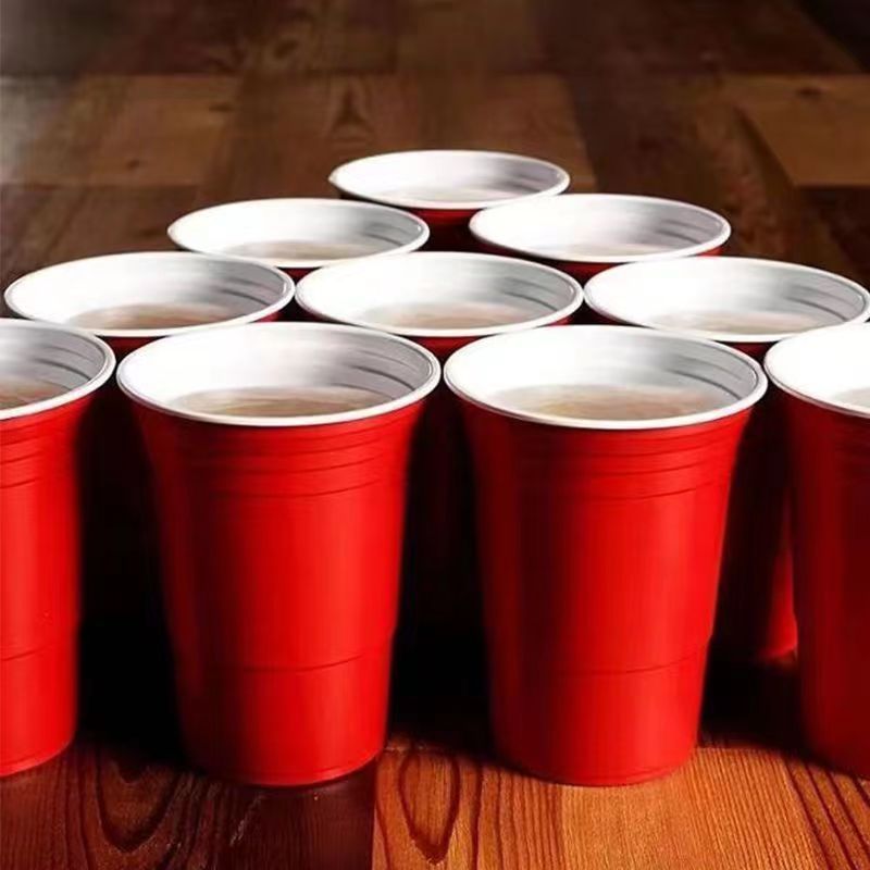 RED CUP ถ้วยพลาสติกสีแดง PARTY แก้วปาร์ตี้ พลาสติกใช้งานเลี้ยง 450ML BEER PONG แก้วพลาสติก งานเลี้ยง
