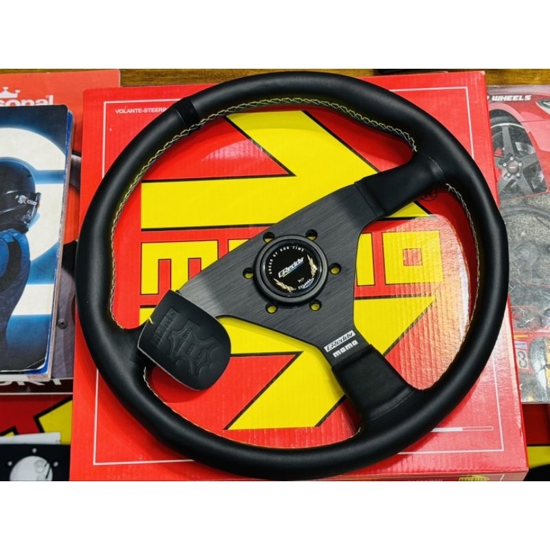 พวงมาลัย GReddy x Momo Montecarlo v35 Taiwan งานดีสุด หนังแท้ ปั้มครบ Steering Wheel พวงแต่ง พวงซิ่ง รถยนต์