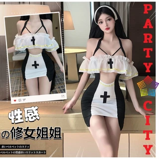 PARTY CITY ชุดsexy ชุดคอสเพลย์ ชุดแม่ชี ❤️ เปิดหลัง เปิดไหล่ พร้อมจัดส่ง PC-C937
