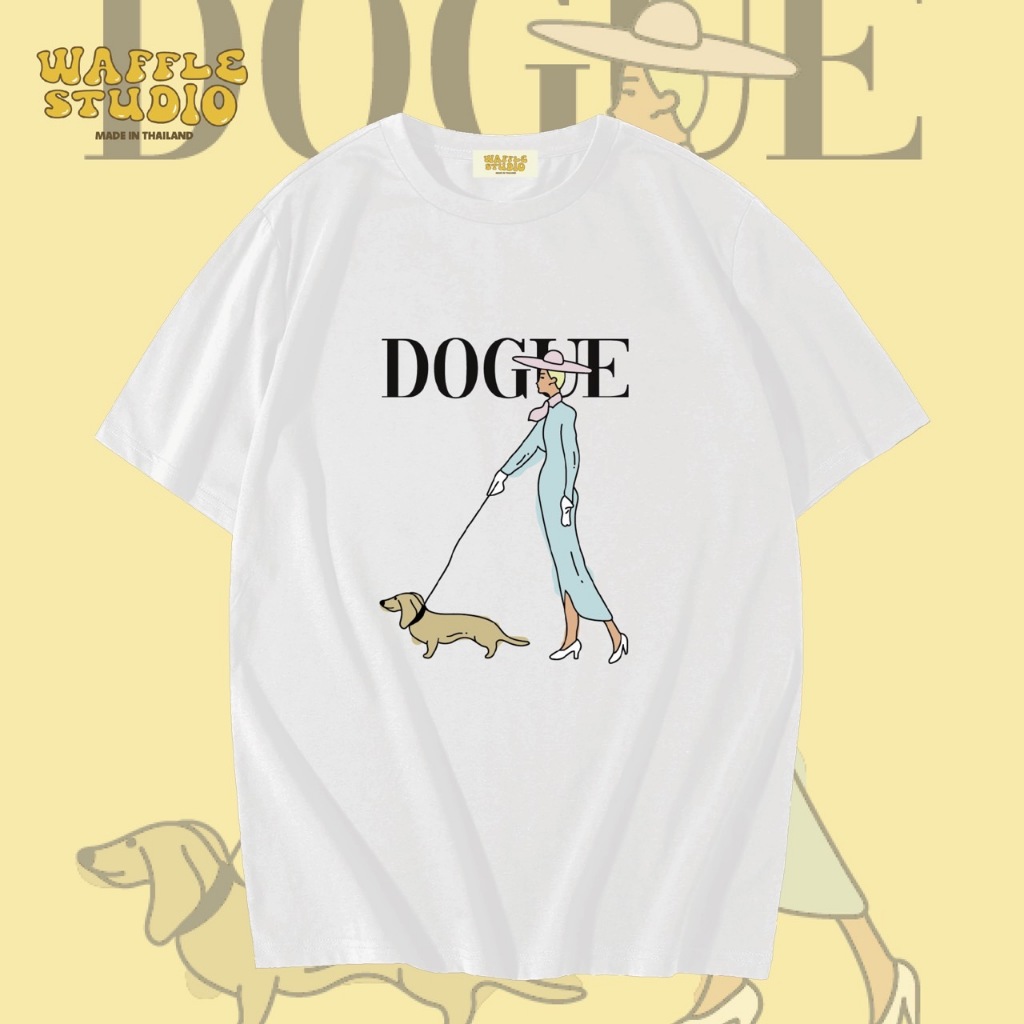 [ ส่งฟรี ] WS0053 เสื้อยืดโอเวอร์ไซส์ เสื้อยืดเกาหลี ผ้าคอตตอน100% เสื้อยืดลายน่ารัก WAFFLE STUDIO