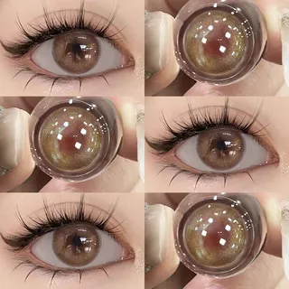 【-100°-800°】[ซื้อครบ฿75แถม ลิปสติก] Midroo เลนส์แฟชั่น คอนแทคเลนส์สี Nano Brown ค่าสายตาสั้น Contact Lens 14.0mm