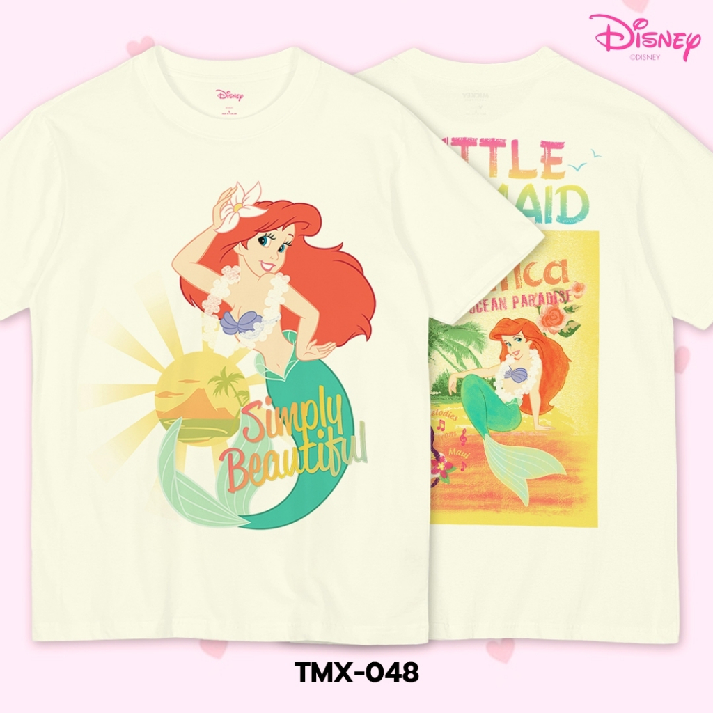 Power 7 Shop เสื้อยืดการ์ตูน The Little Mermaid ลิขสิทธ์แท้ DISNEY (TMX-048)