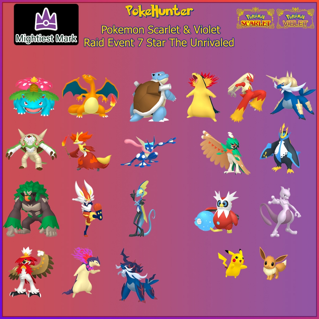 Pokemon Scarlet & Violet Raid Event 7 Star The Unrivaled (Mightiest Mark)