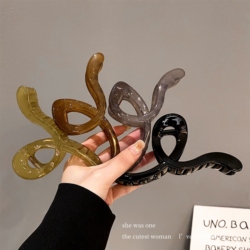 COD❤️กิ๊บติดผมอะคริลิคใหญ่รูปคลื่นส์ใสสไตล์เกาหลีแฟชั่นคลิปฉลามหางม้าระดับไฮเอนด์เครื่องประดับผมสำหรับผู้หญิง-a.one - รูปที่ 5