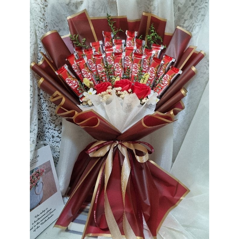 ช่อดอกไม้ขนมkitkat 20ชิ้น